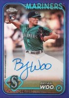 2024 Topps Chrome Rookie Autographs #RABWO Bryan Woo Purple Refractor Baseball Card