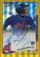 2014 Topps Chrome #45 Jose Ramirez Autograph-Gold Refractor Baseball Card