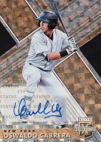 2019 Panini Elite Extra Edition #138 Oswaldo Cabrera Autograph-Status Die-Cut-Gold 1/1 Baseball Card