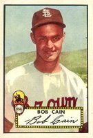 1952 Topps #349 Bob Cain Baseball Card