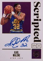 2019 Panini Encased Scripted Signatures #SSKML Karl Malone Gold Basketball Card