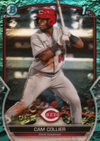 2023 Bowman Chrome Prospects #BCP125 Cam Collier Aqua Lunar Crater Refractor Baseball Card