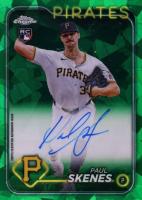 2024 Topps Chrome Sapphire Update Series Chrome Sapphire Autographs #PS Paul Skenes Green Baseball Card
