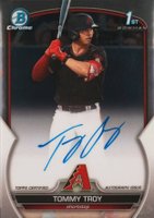 2023 Bowman Draft Chrome Prospect Autograph #CDATT Tommy Troy Baseball Card