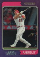 2023 Topps Heritage #5 Mike Trout Chrome-Purple Hot Box Refractor Baseball Card