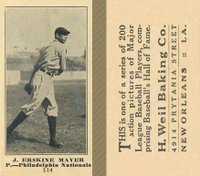 1916 Weil Baking Co. #114 Erskine Mayer Baseball Card