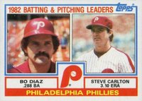 1983 Topps #229 Phillies Batting & Pitching Leaders Baseball Card