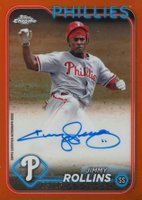 2024 Topps Chrome Chrome Legends Autographs #CLAJR Jimmy Rollins Orange Refractor Baseball Card
