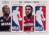 2012 Panini National Treasures NBA Logoman Combos #15 Dwyane Wade/LeBron James Basketball Card