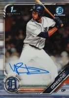 2019 Bowman Draft Chrome Draft Picks Autograph #CDARG Riley Greene Refractor Baseball Card