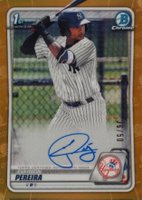 2020 Bowman Chrome Prospect Autographs #CPAEP Everson Pereira Gold Refractor Baseball Card