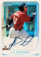 2011 Bowman Chrome Prospects #BCP92 J.D. Martinez Refractor-Autograph Baseball Card