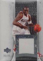2005 Upper Deck Exquisite Collection #34-J Zach Randolph Jersey Parallel Basketball Card