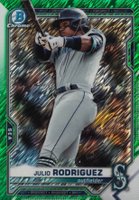 2021 Bowman Chrome Prospects #BCP231 Julio Rodriguez Green Shimmer Refractor Baseball Card