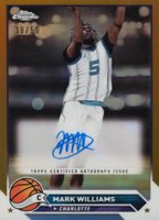 2023 Topps Chrome Topps Chrome Autographs #CGMW Mark Williams Gold Refractor Basketball Card
