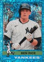 2025 Topps Heritage #406 Ben Rice Chrome-Light Blue Sparkle Refractor Baseball Card