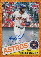 2020 Topps Update Silver Pack 1985 Chrome Promo #CPC1 Yordan Alvarez Autograph-Orange Refractor Baseball Card