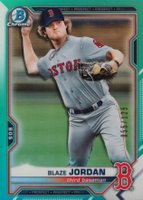 2021 Bowman Chrome Prospects #BCP195 Blaze Jordan Aqua Refractor Baseball Card