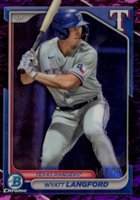 2024 Bowman Chrome Prospects #BCP64 Wyatt Langford Fuchsia Lunar Refractor Baseball Card