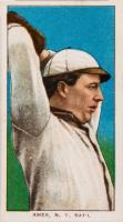 1909 White Borders Polar Bear #8 Red Ames Hands Above Head Baseball Card