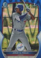 2023 Bowman Chrome Prospects #BCP111 Josue de Paula Blue Raywave Refractor Baseball Card