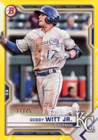2021 Bowman Paper Prospects #BP1 Bobby Witt Jr. Yellow Baseball Card