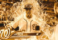 2018 Topps Update #US300 Juan Soto Gatorade Bath-5X7-Gold Baseball Card
