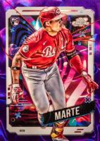 2024 Topps Chrome Cosmic #16 Noelvi Marte Purple Nebula Refractor Baseball Card