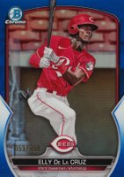 2023 Bowman Chrome Prospects #BCP65 Elly de La Cruz Blue Refractor Baseball Card