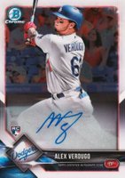 2018 Bowman Chrome Rookie Autograph #BCRAAV Alex Verdugo Baseball Card