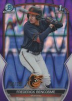 2023 Bowman Chrome Prospects #BCP35 Frederick Bencosme Purple Raywave Refractor Baseball Card