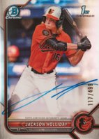2022 Bowman Draft Chrome Draft Pick Autographs #CDAJH Jackson Holliday Refractor Baseball Card