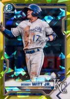 2021 Bowman Sapphire Edition Chrome Prospects #BCP1 Bobby Witt Jr. Yellow Baseball Card