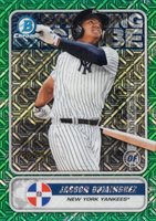 2020 Bowman Chrome Mega Box Spanning the Globe #STGJD Jasson Dominguez Green Refractor Baseball Card