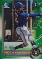 2022 Bowman Chrome Prospects #BCP79 Jackson Chourio Green Refractor Baseball Card