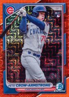 2024 Bowman Mega Box Chrome #85 Pete Crow-Armstrong Orange Refractor Baseball Card