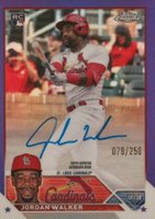 2023 Topps Chrome Rookie Autograph #RAJWA Jordan Walker Purple Baseball Card