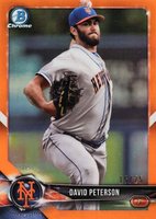 2018 Bowman Chrome Prospects #BCP205 David Peterson Orange Refractor Baseball Card