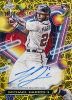 2023 Topps Cosmic Chrome Cosmic Chrome Autograph #MH Michael Harris II Gold Interstellar Baseball Card
