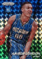 2014 Panini Prizm #254 Aaron Gordon Blue & Green Mosaic Prizm Basketball Card