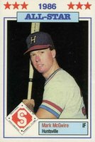 1986 Donn Jennings Southern League All-Stars #3 Mark McGwire Baseball Card
