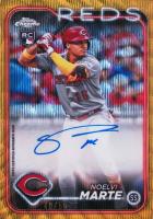 2024 Topps Chrome Update Chrome Baseball Update Series Autographs #ACNM Noelvi Marte Gold Wave Baseball Card
