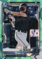 2021 Bowman Draft #BDC159 Joe Mack Chrome-Aqua Lava Refractor Baseball Card