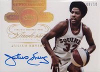 2013 Panini Flawless Transitions Autographs #TRJE1 Julius Erving Gold Basketball Card