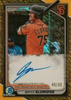 2024 Bowman Chrome Prospect Autographs #CPABE Bryce Eldridge Gold Shimmer Baseball Card