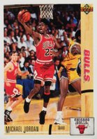 1994 Upper Deck Jordan 94-95 He's Back Reprints #44 Michael Jordan 1991 Upper Deck Basketball Card