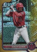 2022 Bowman Mega Box Chrome #138 Denzer Guzman Gold Refractor Baseball Card
