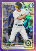 2020 Bowman Draft #BD119 Tyler Soderstrom Chrome-Purple Refractor Baseball Card