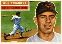 1956 Topps #80 Gus Triandos White Back Baseball Card