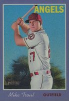 2019 Topps Heritage #485 Mike Trout Chrome-Purple Refractor Baseball Card